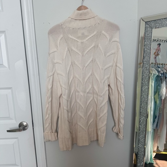 Aritzia Wilfred Champeaux Cable-Knit Sweater Merino Wool Turtleneck Oversized S - Picture 6 of 6